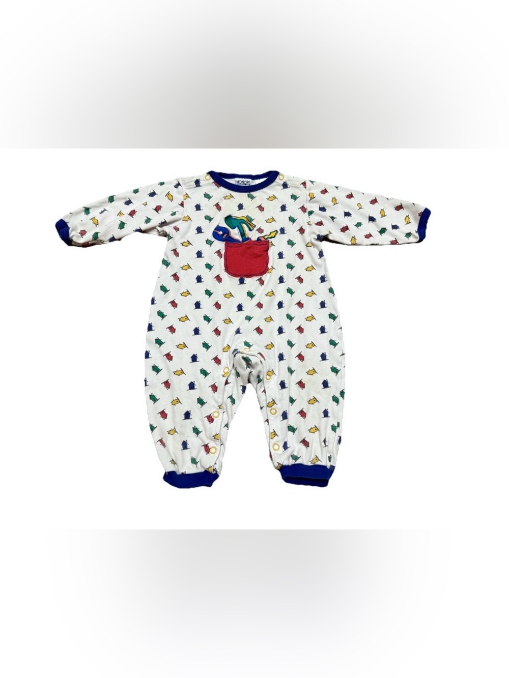 Vintage 90s Tool Print One Piece Baby Boy Size 18 Month Honors